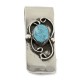 Handmade Certified Authentic Navajo Nickel and .925 Sterling Silver Natural Turquoise Native American Money Clip 11250-7 Handmade Certified Authentic Navajo Nickel and .925 Sterling Silver Natural Turquoise Native American Money Clip 11250-7
