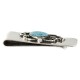 Handmade Certified Authentic Navajo Nickel and .925 Sterling Silver Natural Turquoise Native American Money Clip 11250-7 Handmade Certified Authentic Navajo Nickel and .925 Sterling Silver Natural Turquoise Native American Money Clip 11250-7