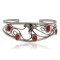 Handmade Certified Authentic .925 Sterling Silver Natural Coral Navajo Native American Cuff Bracelet 12947-1