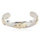 12kt Gold Filled .925 Sterling Silver Buffalo Handmade Certified Authentic Navajo Native American Bracelet 12943