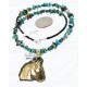 12kt Gold Filled .925 Sterling Silver Handmade Horse Certified Authentic Navajo Turquoise Native American Necklace 390851533256