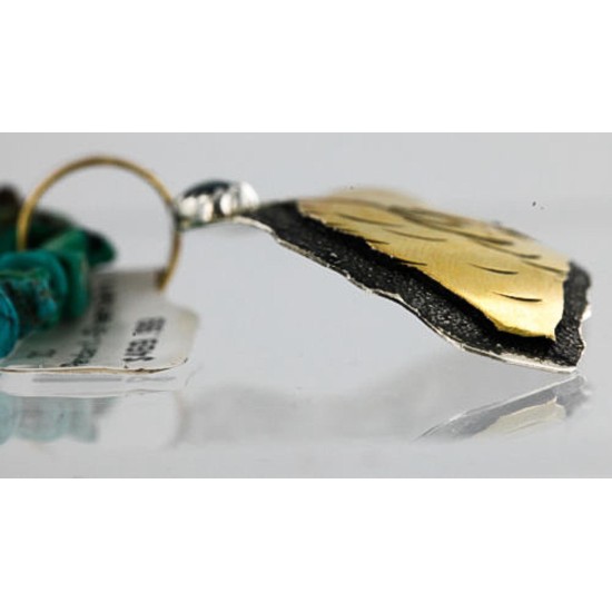 12kt Gold Filled .925 Sterling Silver Handmade Horse Certified Authentic Navajo Turquoise Native American Necklace 390851533256