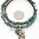 12kt Gold Filled .925 Sterling Silver Handmade KOKOPELLI Navajo Denim Lapis Native American Necklace 390836053565