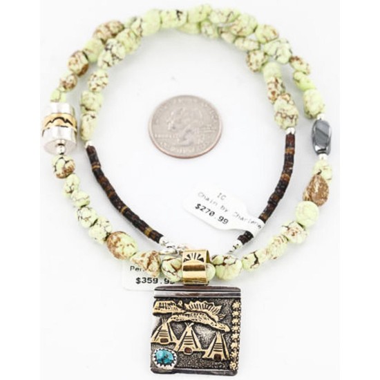 12kt Gold Filled .925 Sterling Silver Handmade Pendant and Handmade Clasp Storyteller Certified Authentic Native American Necklace 390812966207