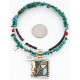 12kt Gold Filled .925 Sterling Silver Handmade Rose Certified Authentic Navajo Turquoise Native American Necklace 390809106095