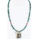 12kt Gold Filled .925 Sterling Silver Handmade Rose Certified Authentic Navajo Turquoise Native American Necklace 390809106095