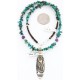 12kt Gold Filled .925 Sterling Silver Handmade Rose Certified Authentic Navajo Turquoise Native American Necklace 390809336263