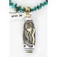 12kt Gold Filled .925 Sterling Silver Handmade Rose Certified Authentic Navajo Turquoise Native American Necklace 390809336263