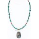 12kt Gold Filled .925 Sterling Silver Handmade Rose Certified Authentic Navajo Turquoise Native American Necklace 390821454540