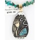 12kt Gold Filled .925 Sterling Silver Handmade Rose Certified Authentic Navajo Turquoise Native American Necklace 390821454540