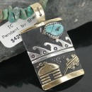 12kt Gold Filled .925 Sterling Silver Handmade Storyteller Certified Authentic Navajo Turquoise Native American Necklace 370877635818