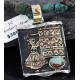 12kt Gold Filled .925 Sterling Silver Handmade Storyteller Certified Authentic Navajo Turquoise Native American Necklace 370984053639