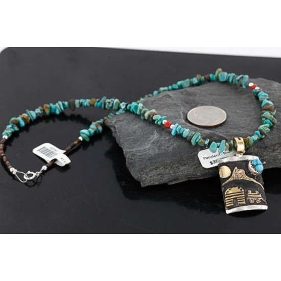 12kt Gold Filled .925 Sterling Silver Handmade Storyteller Certified Authentic Navajo Turquoise Native American Necklace 370986814310 12kt Gold Filled .925 Sterling Silver Handmade Storyteller Certified Authentic Navajo Turquoise Native American Necklace 370986814310
