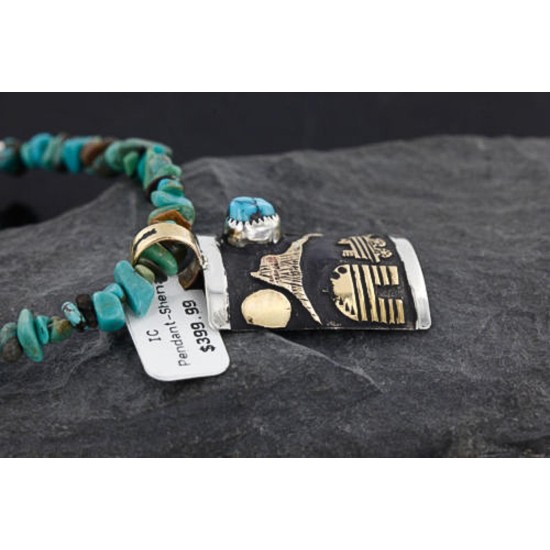 12kt Gold Filled .925 Sterling Silver Handmade Storyteller Certified Authentic Navajo Turquoise Native American Necklace 370986814310 12kt Gold Filled .925 Sterling Silver Handmade Storyteller Certified Authentic Navajo Turquoise Native American Necklace 370986814310