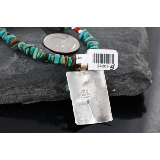 12kt Gold Filled .925 Sterling Silver Handmade Storyteller Certified Authentic Navajo Turquoise Native American Necklace 370986814310 12kt Gold Filled .925 Sterling Silver Handmade Storyteller Certified Authentic Navajo Turquoise Native American Necklace 370986814310