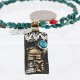 12kt Gold Filled .925 Sterling Silver Handmade Storyteller Certified Authentic Navajo Turquoise Native American Necklace 370996122697