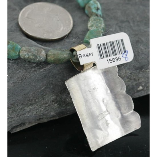 12kt Gold Filled .925 Sterling Silver Handmade Storyteller Certified Authentic Navajo Turquoise Native American Necklace 390674055440