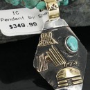 12kt Gold Filled .925 Sterling Silver Handmade Storyteller Certified Authentic Navajo Turquoise Native American Necklace 390678508560