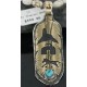 12kt Gold Filled .925 Sterling Silver Handmade Storyteller Certified Authentic Navajo Turquoise Native American Necklace 390689872817