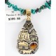 12kt Gold Filled .925 Sterling Silver Handmade Storyteller Certified Authentic Navajo Turquoise Native American Necklace 390814596729
