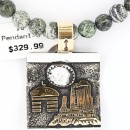 12kt Gold Filled .925 Sterling Silver Handmade Storyteller Certified Authentic Navajo Turquoise Native American Necklace 390821518477