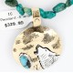 12kt Gold Filled .925 Sterling Silver Handmade Wolf and FULL Moon Certified Authentic Navajo Turquoise Native American Necklace 371013403470