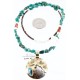 12kt Gold Filled .925 Sterling Silver Handmade Wolf and FULL Moon Certified Authentic Navajo Turquoise Native American Necklace 371013403470