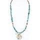 12kt Gold Filled .925 Sterling Silver Handmade Wolf and FULL Moon Certified Authentic Navajo Turquoise Native American Necklace 371013403470