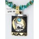 12kt Gold Filled .925 Sterling Silver Handmade Wolf and Full Moon Certified Authentic Navajo Turquoise Native American Necklace 390854056814