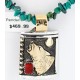 12kt Gold Filled .925 Sterling Silver Handmade Wolf and Moon Certified Authentic Navajo Coral Native American Necklace 371037500012