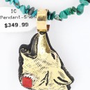 12kt Gold Filled .925 Sterling Silver Handmade Wolf Certified Authentic Navajo Coral Native American Necklace 390809570320