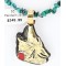12kt Gold Filled .925 Sterling Silver Handmade Wolf Certified Authentic Navajo Coral Native American Necklace 390809570320