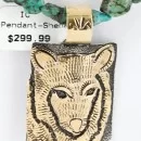12kt Gold Filled .925 Sterling Silver Handmade Wolf Navajo Turquoise Native American Necklace 371008525630