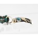 12kt Gold Filled .925 Sterling Silver Handmade Wolf Certified Authentic Navajo Turquoise Native American Necklace 371049319274