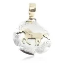 12kt Gold Filled .925 Sterling Silver Horse Handmade Navajo Native American Pendant 17022