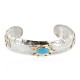 12kt Gold Filled and .925 Sterling Silver Bear Certified Authentic Handmade Navajo Natural Turquoise Native American Bracelet 12971-2 12kt Gold Filled and .925 Sterling Silver Bear Certified Authentic Handmade Navajo Natural Turquoise Native American Bracelet 12971-2