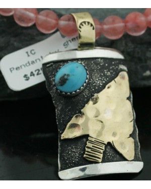 12kt Gold Filled and .925 Sterling Silver Handmade Arrow Certified Authentic Navajo Turquoise Native American Necklace 370973872337