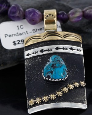 12kt Gold Filled and .925 Sterling Silver Handmade Arrow Certified Authentic Navajo Turquoise Native American Necklace 390742383448