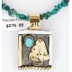 12kt Gold Filled and .925 Sterling Silver Handmade Arrow Certified Authentic Navajo Turquoise Native American Necklace 390813188690