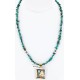 12kt Gold Filled and .925 Sterling Silver Handmade Arrow Certified Authentic Navajo Turquoise Native American Necklace 390813188690