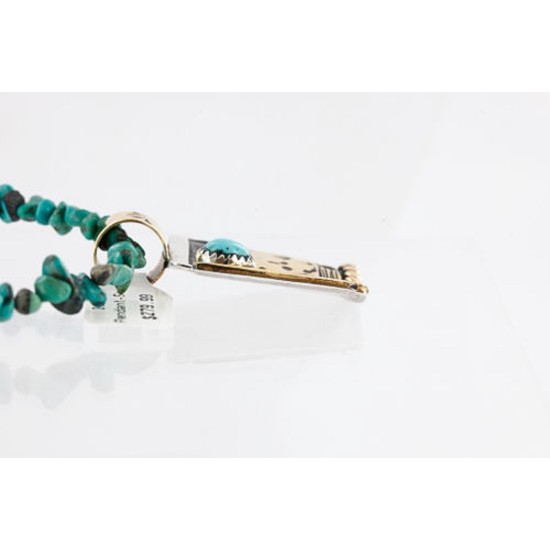 12kt Gold Filled and .925 Sterling Silver Handmade Arrow Certified Authentic Navajo Turquoise Native American Necklace 390813188690