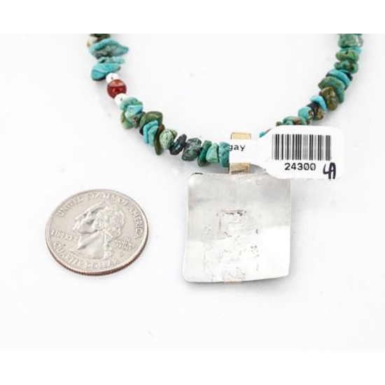 12kt Gold Filled and .925 Sterling Silver Handmade Arrow Certified Authentic Navajo Turquoise Native American Necklace 390828243778