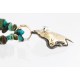 12kt Gold Filled and .925 Sterling Silver Handmade BEAR HEAD Certified Authentic Navajo Turquoise Native American Necklace 371016886805