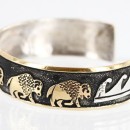 12kt Gold Filled and .925 Sterling Silver Handmade BUFFALO Certified Authentic Navajo Turquoise Native American Bracelet 371013207826