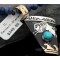 12kt Gold Filled and .925 Sterling Silver Handmade Buffalo Certified Authentic Navajo Turquoise Native American Necklace 370877261334