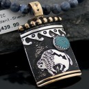 12kt Gold Filled and .925 Sterling Silver Handmade Buffalo Certified Authentic Navajo Turquoise Native American Necklace 370877325260