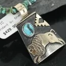 12kt Gold Filled and .925 Sterling Silver Handmade Buffalo Navajo Turquoise Native American Necklace 370911307340
