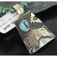 12kt Gold Filled and .925 Sterling Silver Handmade Buffalo Certified Authentic Navajo Turquoise Native American Necklace 370911307340