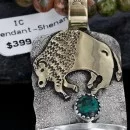 12kt Gold Filled and .925 Sterling Silver Handmade Buffalo Navajo Turquoise Native American Necklace 370977432125