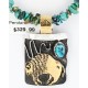 12kt Gold Filled and .925 Sterling Silver Handmade Buffalo Certified Authentic Navajo Turquoise Native American Necklace 371017152280